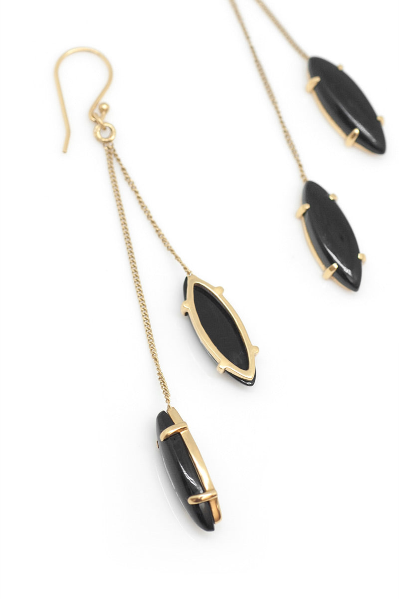 BLOSSOM EARRINGS - ONYX - TULLE AND BATISTE