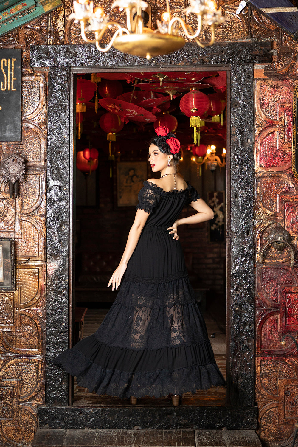 Bonita Maxi Dress - Moonless Black - Senorita by Tulle and Batiste