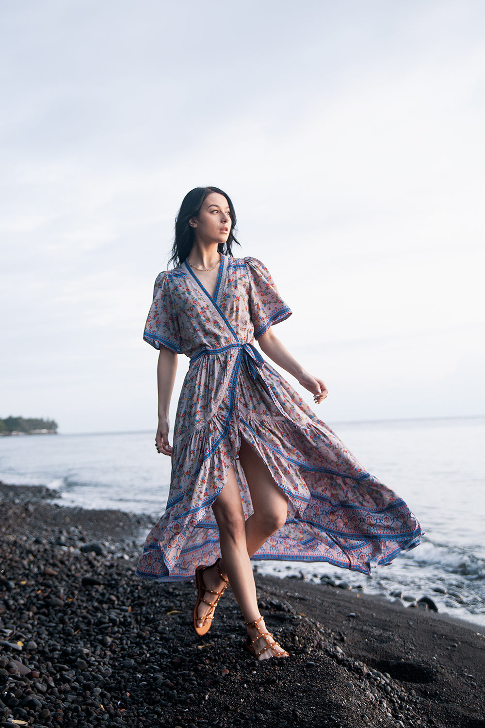chinese dress ladies Grey Slinky Wrap Front Maxi Dress – AX Paris