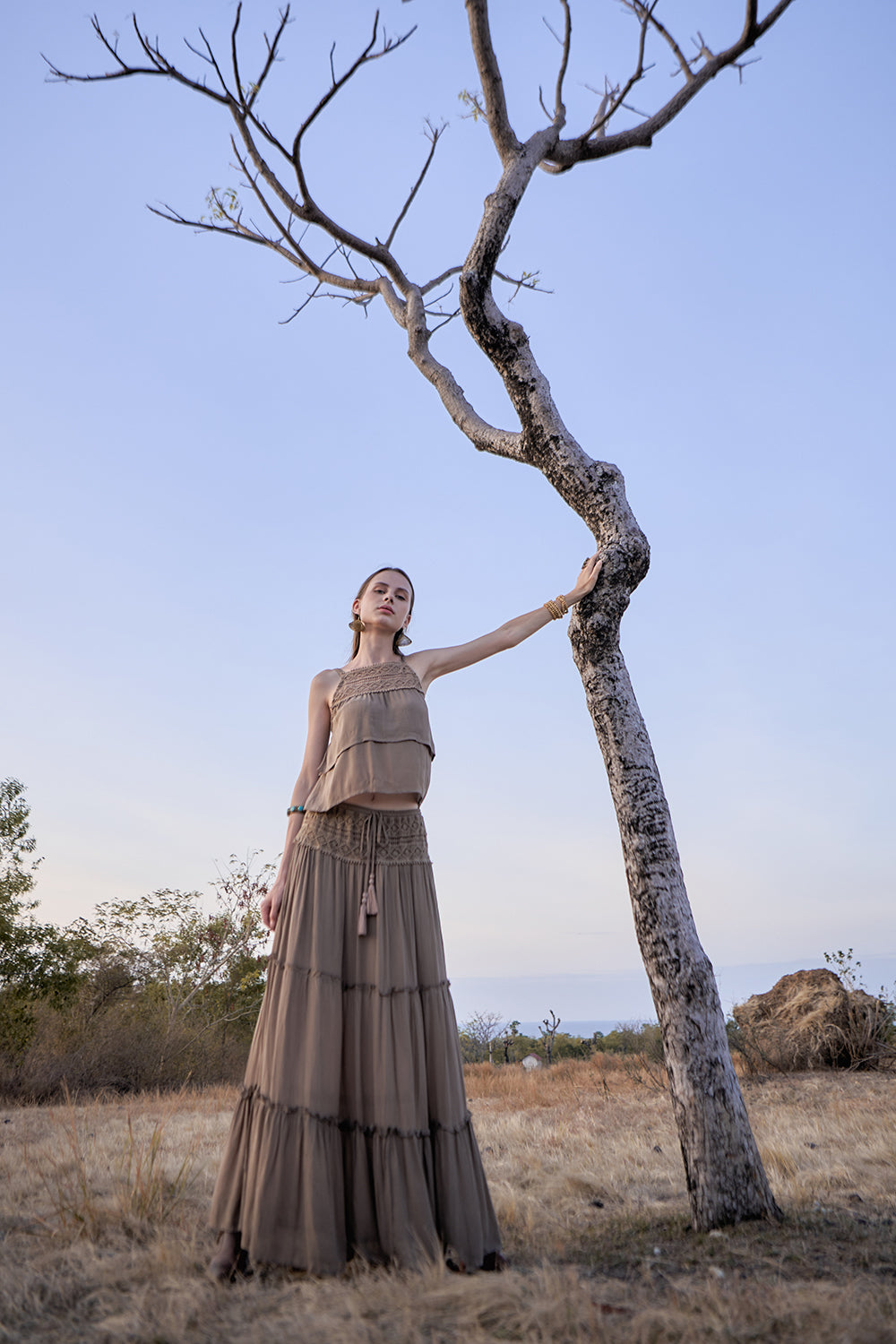Chloe Maxi Skirt - Desert Sand - The Fields of Gold by Tulle and Batiste