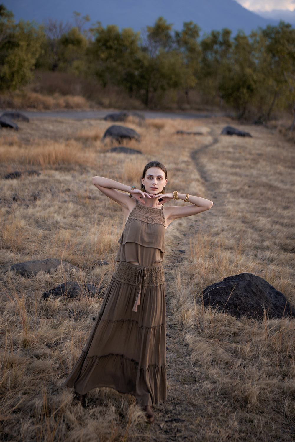 Chloe Maxi Skirt - Desert Sand - The Fields of Gold by Tulle and Batiste