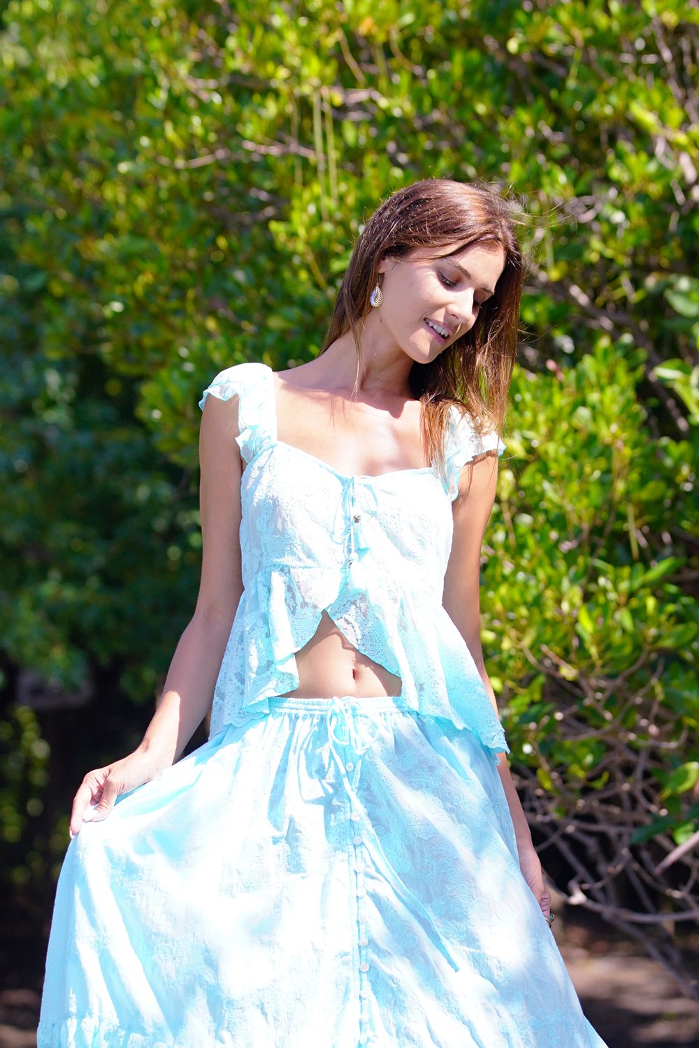 Eliza Lace Top - Capri - Tulle and Batiste