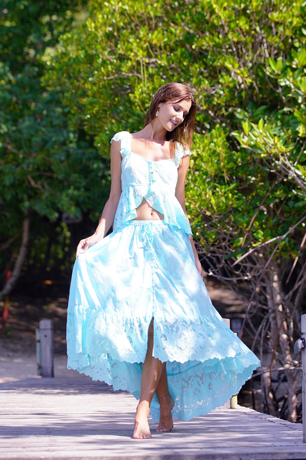 Aurora Castaway Skirt - Capri - Tulle and Batiste