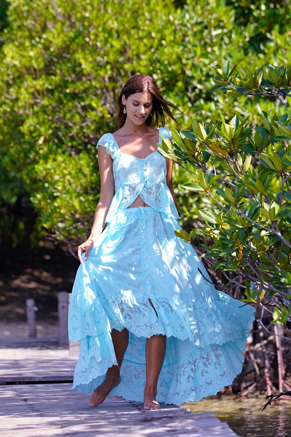 Aurora Castaway Skirt - Capri - Tulle and Batiste