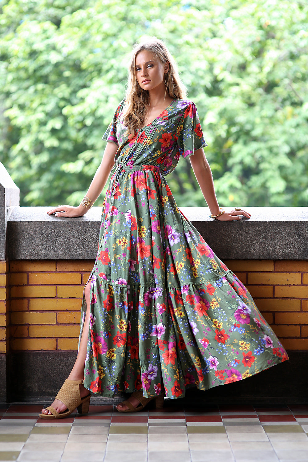 knee length dresses for ladies Esmeralda Off The Shoulder Maxi | Vacation Ready Maxi Dresses – Boho Chic  Styles main image 1