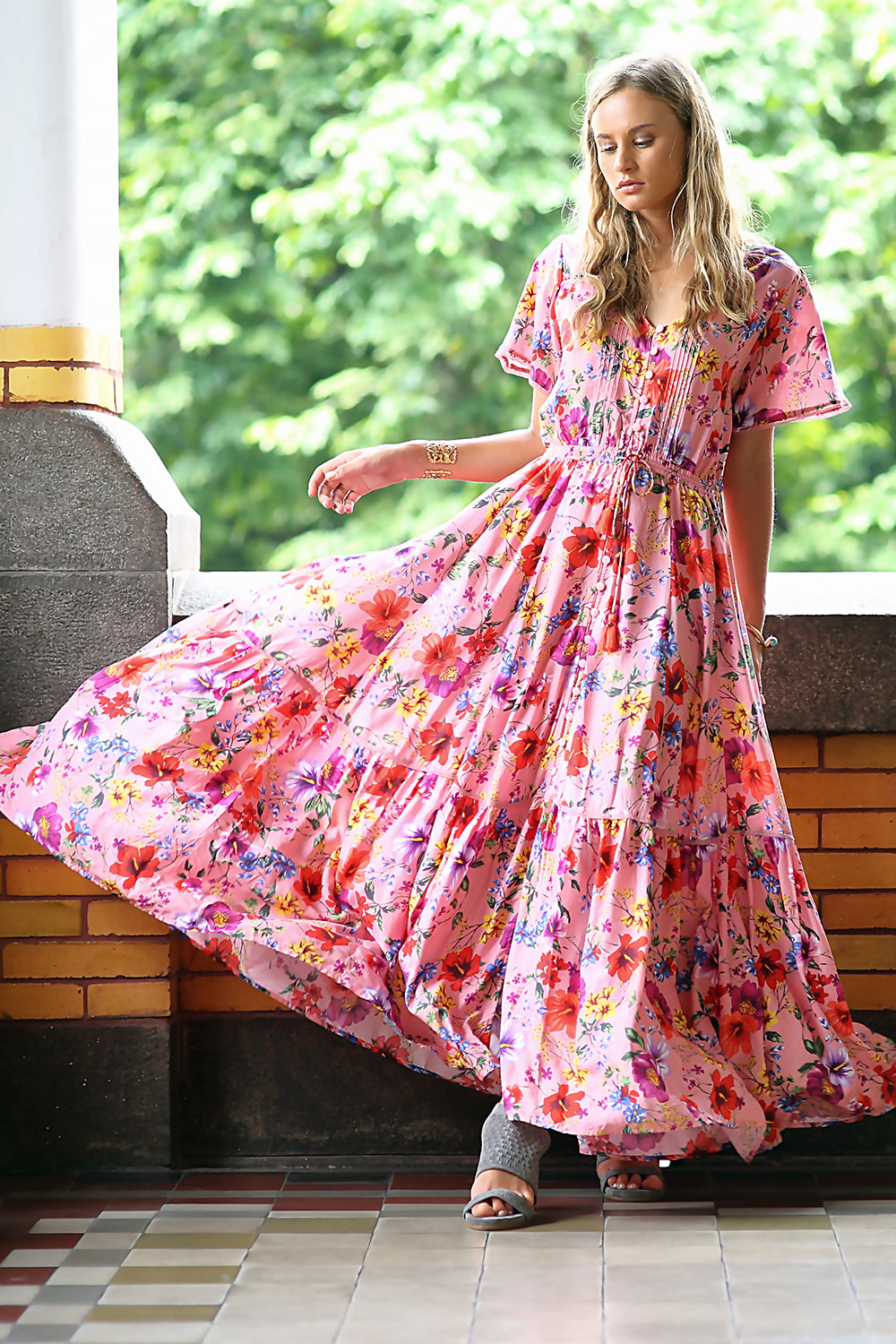 Esmeralda Maxi Dress - Pink Blossom - Tulle and Batiste