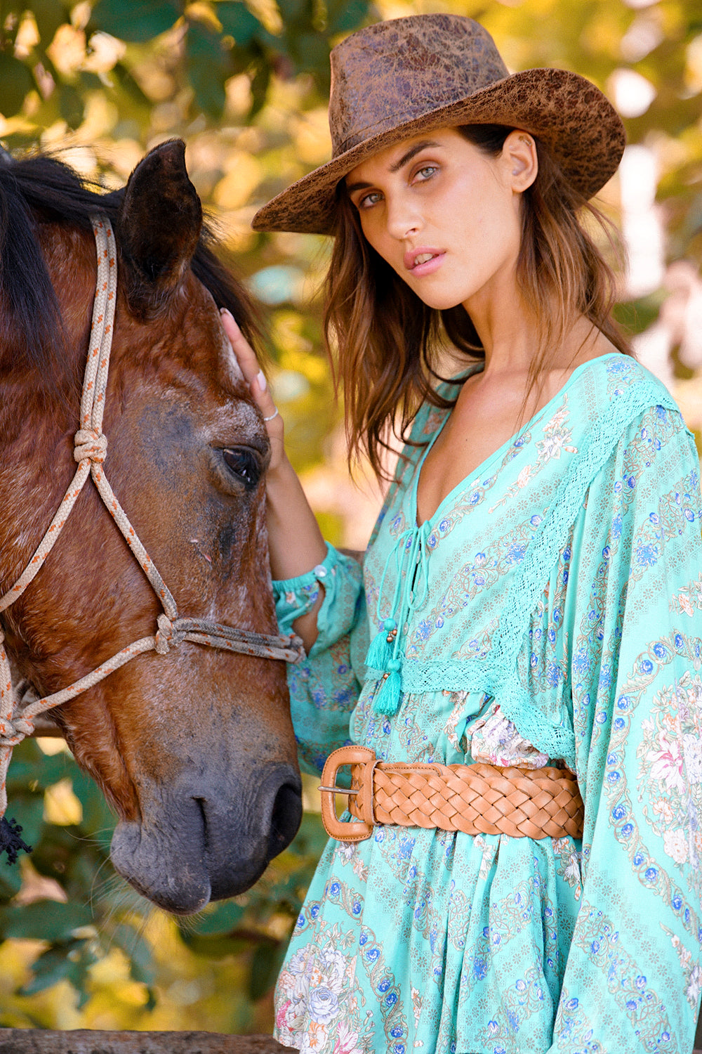 Fabbie Blouse - Turquoise - Tulle and Batiste