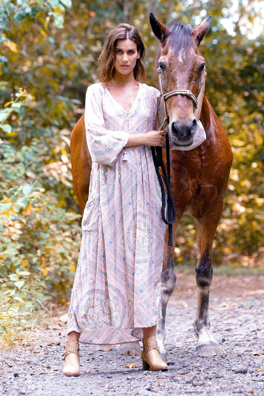 Fabbie Boho Dress - Blush - Tulle and Batiste
