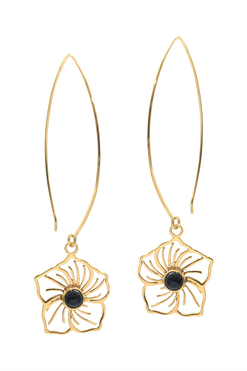 Flower Power Earrings - Onyx - Tulle and Batiste