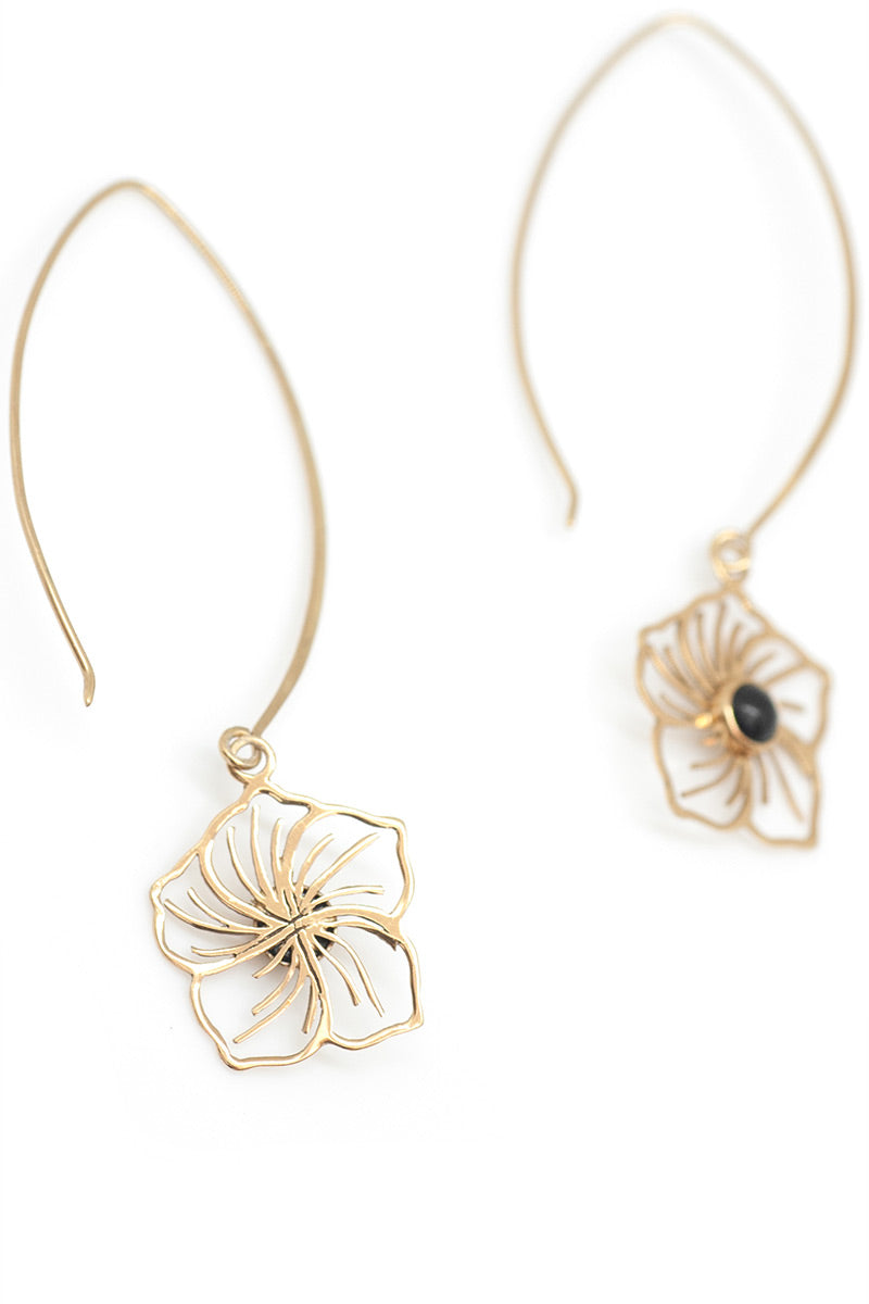 Flower Power Earrings - Onyx - Tulle and Batiste