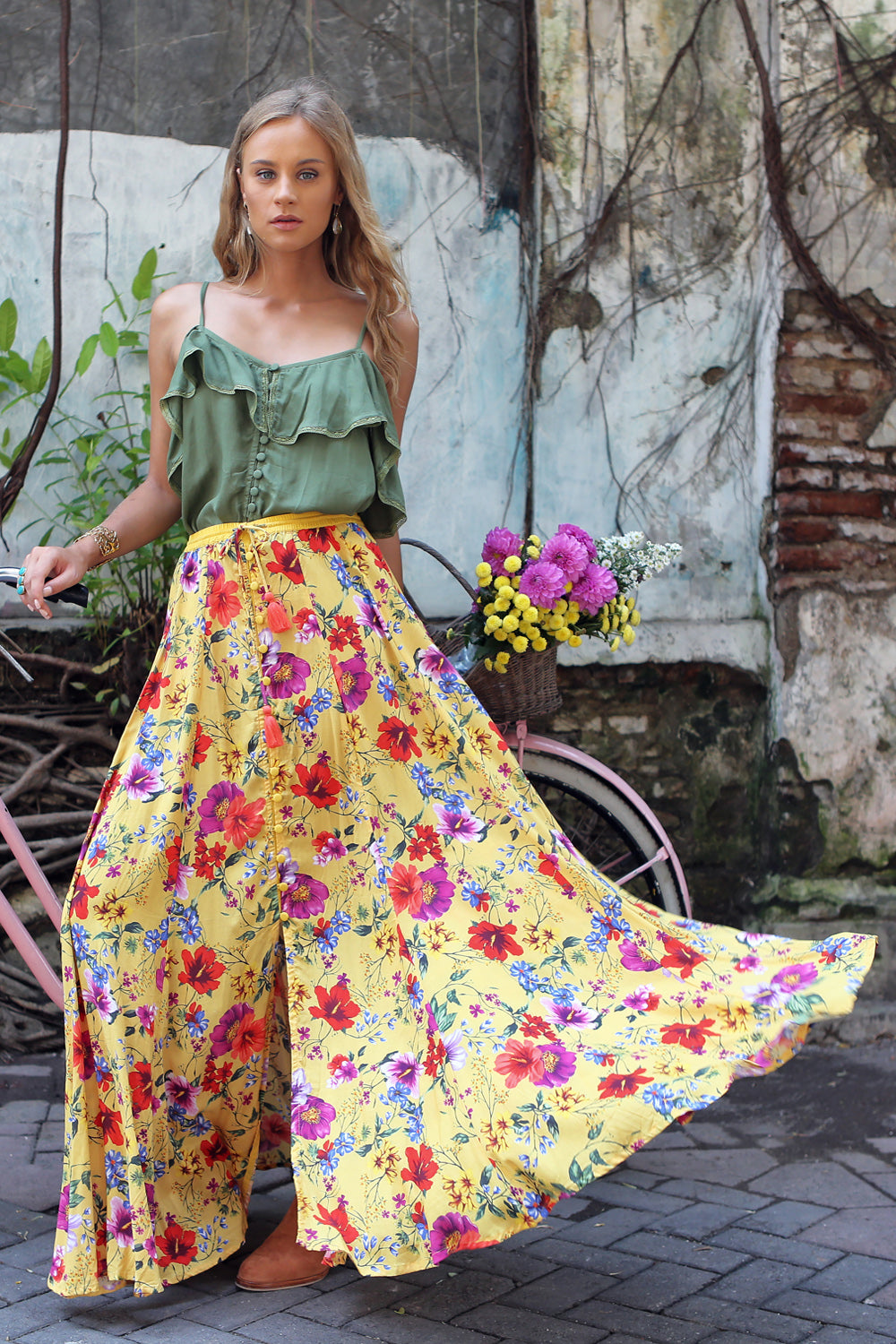 Harmonia Maxi Skirt - Dandelion - Tulle and Batiste