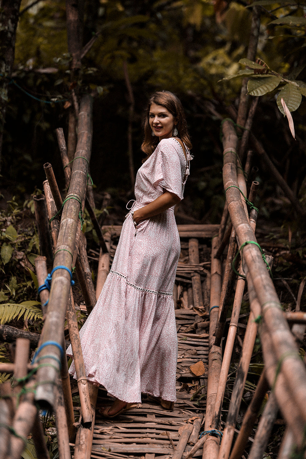 Heather Frill Maxi Dress - Primrose Pink - Call me Polka - Tulle and Batiste