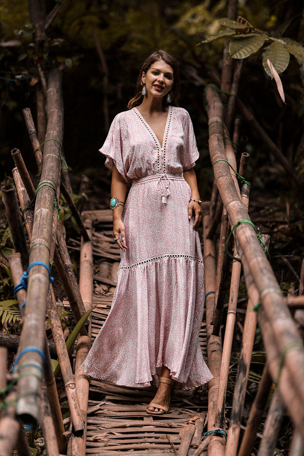 Heather Frill Maxi Dress - Primrose Pink - Call me Polka - Tulle and Batiste