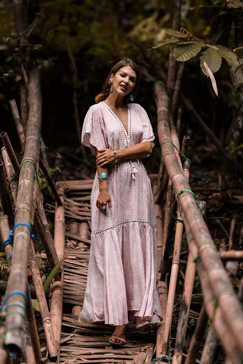 Heather Frill Maxi Dress - Primrose Pink - Call me Polka - Tulle and Batiste