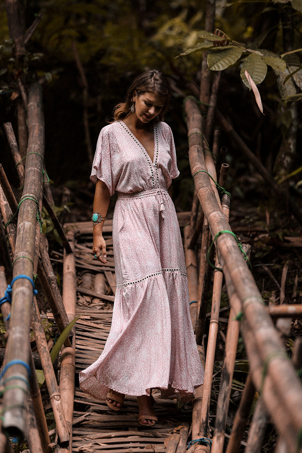 Heather Frill Maxi Dress - Primrose Pink - Call me Polka - Tulle and Batiste