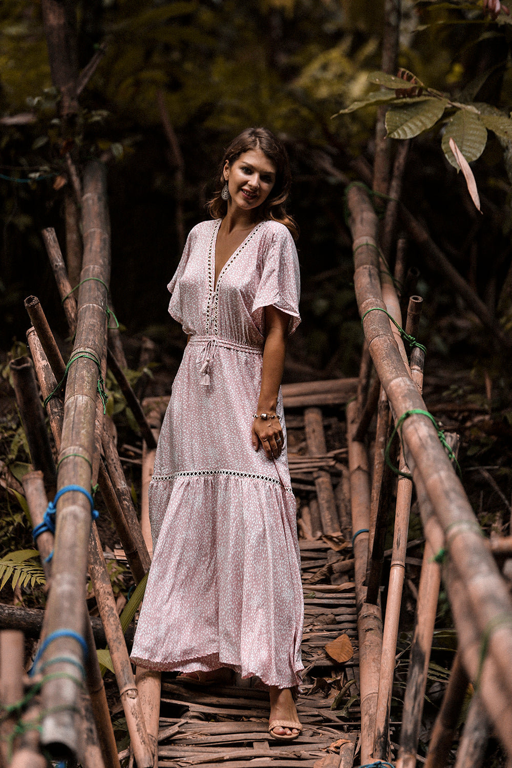 Heather Frill Maxi Dress - Primrose Pink - Call me Polka - Tulle and Batiste