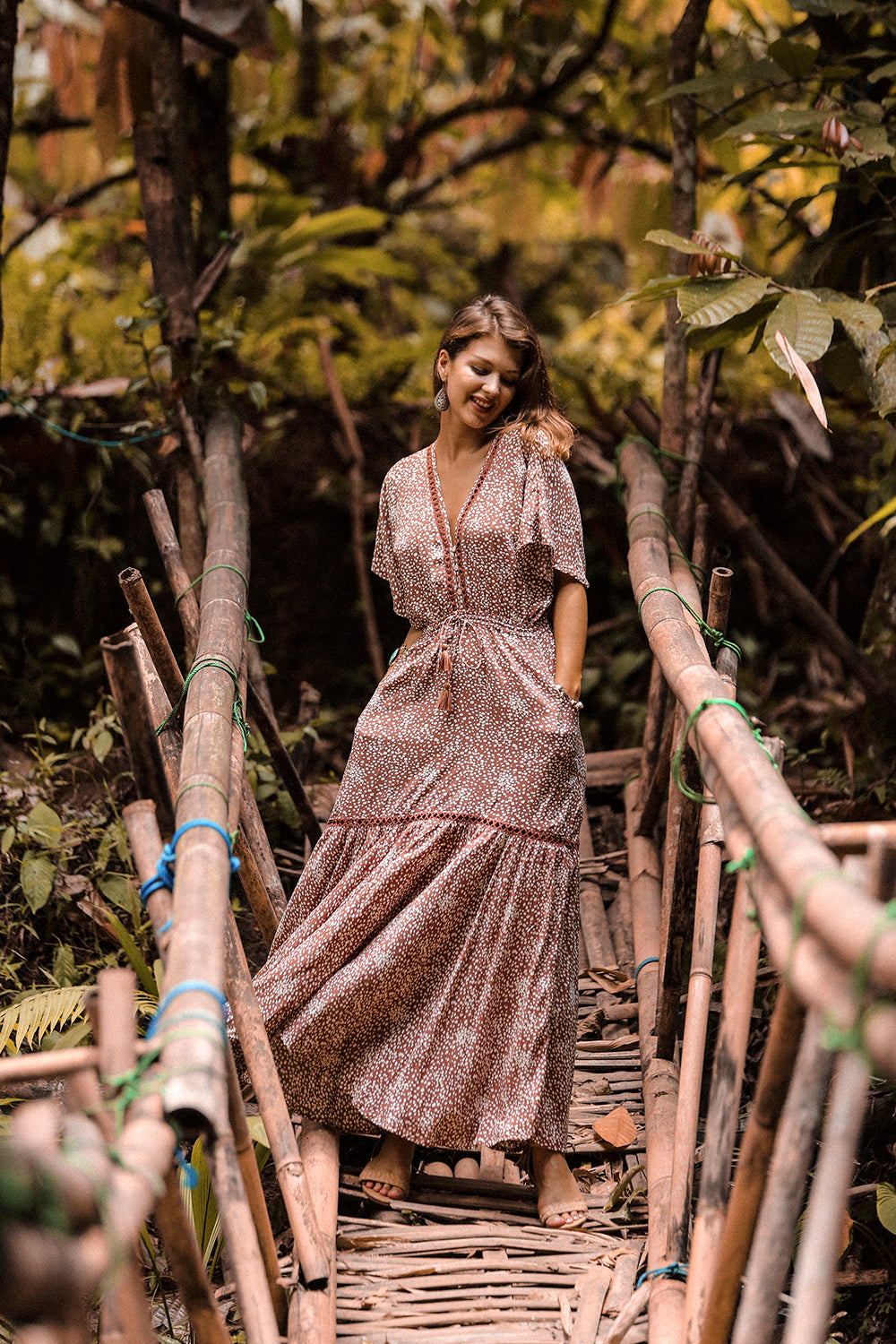 Heather Frill Maxi Dress - Terracotta - Call me Polka - Tulle and Batiste