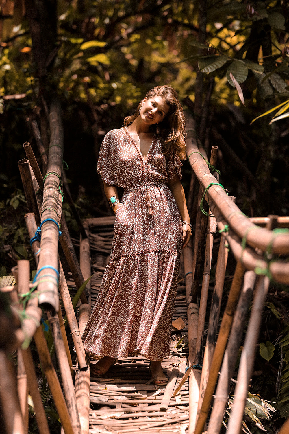 Heather Frill Maxi Dress - Terracotta - Call me Polka - Tulle and Batiste