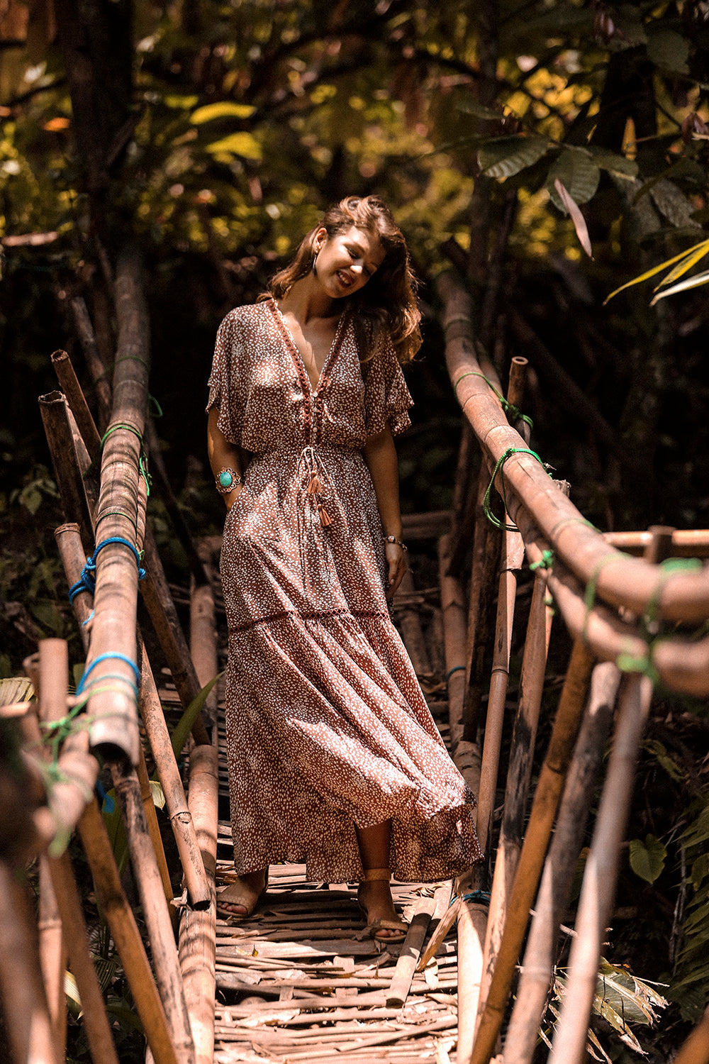 Heather Frill Maxi Dress - Terracotta - Call me Polka - Tulle and Batiste