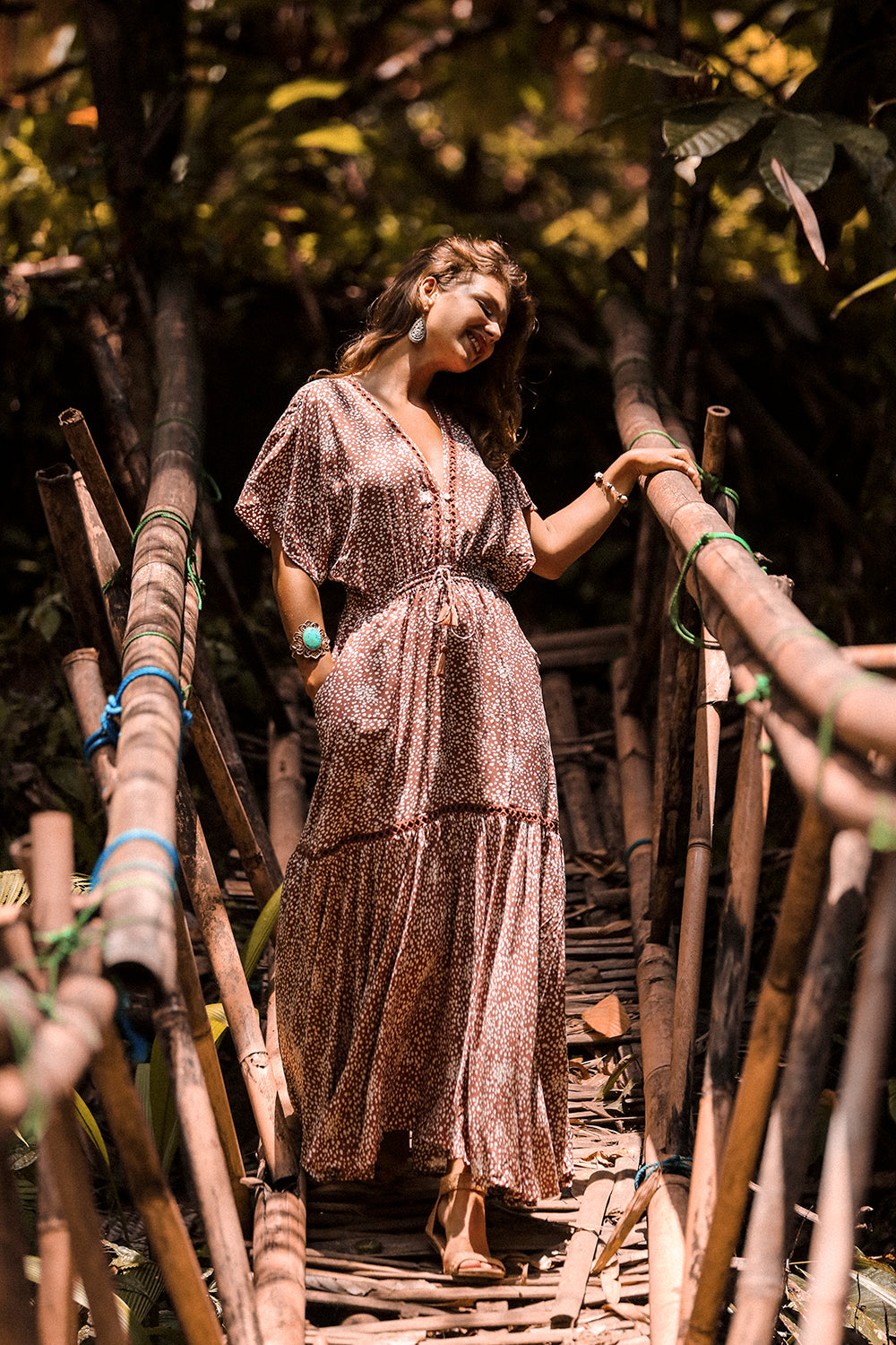 Heather Frill Maxi Dress - Terracotta - Call me Polka - Tulle and Batiste