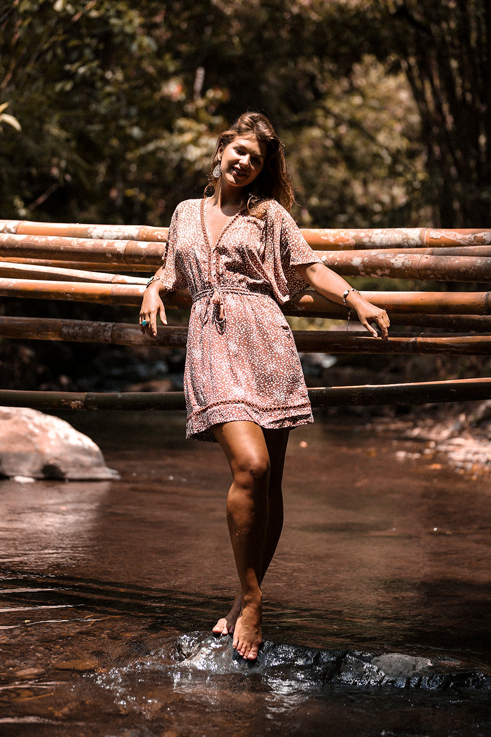 Heather Frill Mini Dress - Terracotta - Call me Polka - Tulle and Batiste