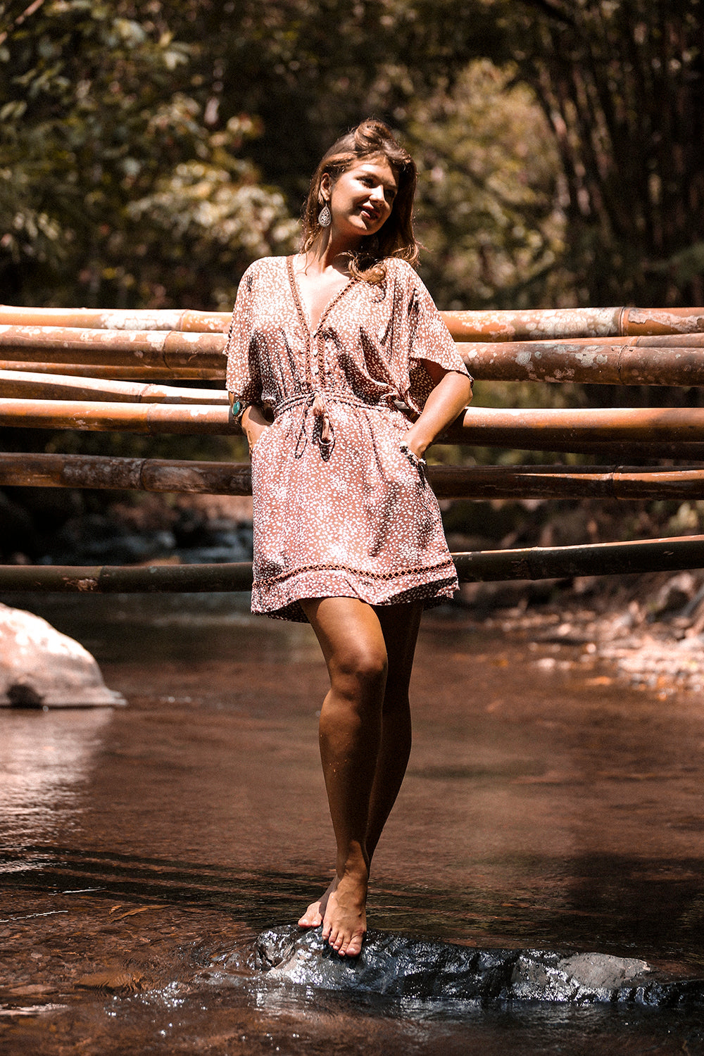 Heather Frill Mini Dress - Terracotta - Call me Polka - Tulle and Batiste
