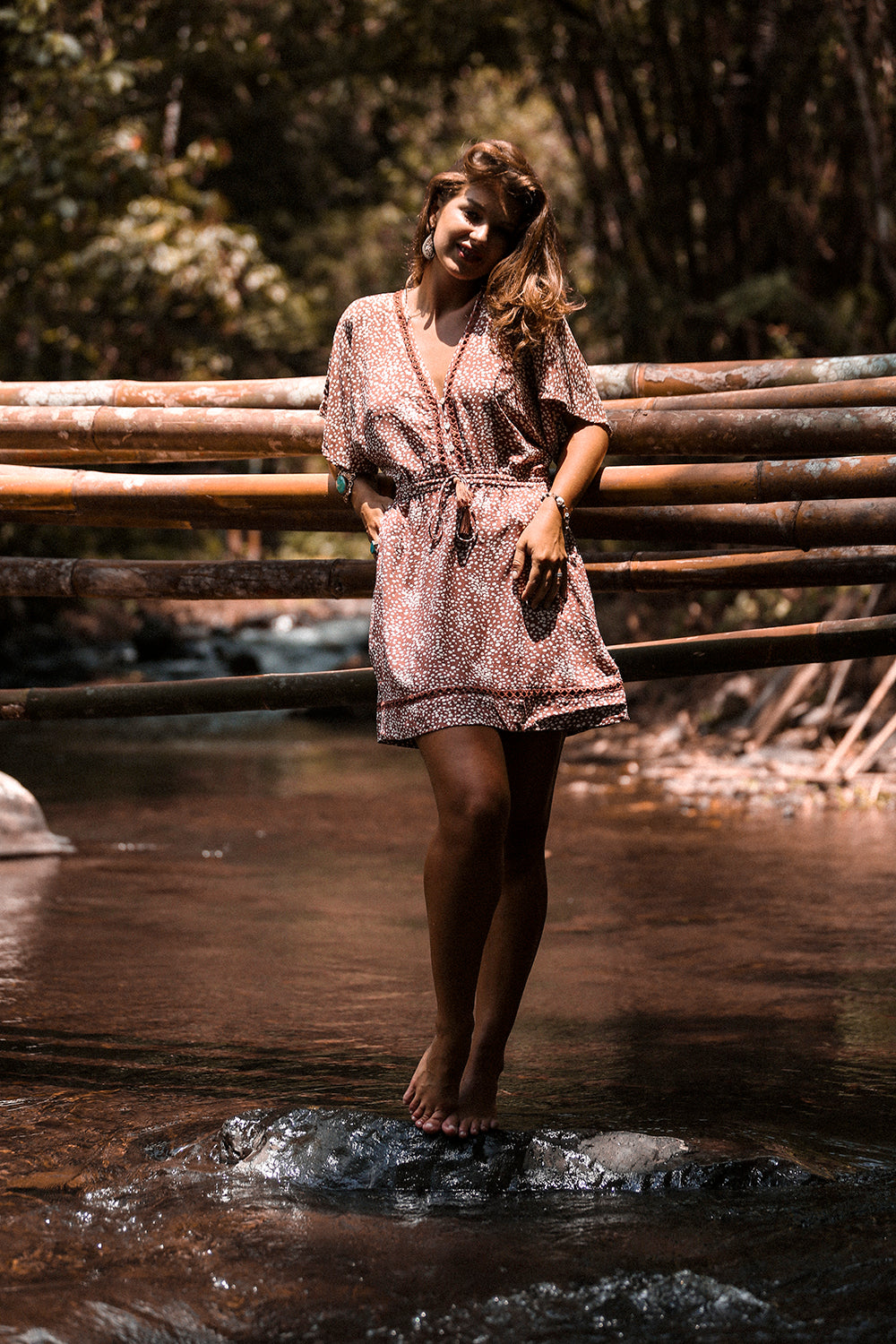 Heather Frill Mini Dress - Terracotta - Call me Polka - Tulle and Batiste