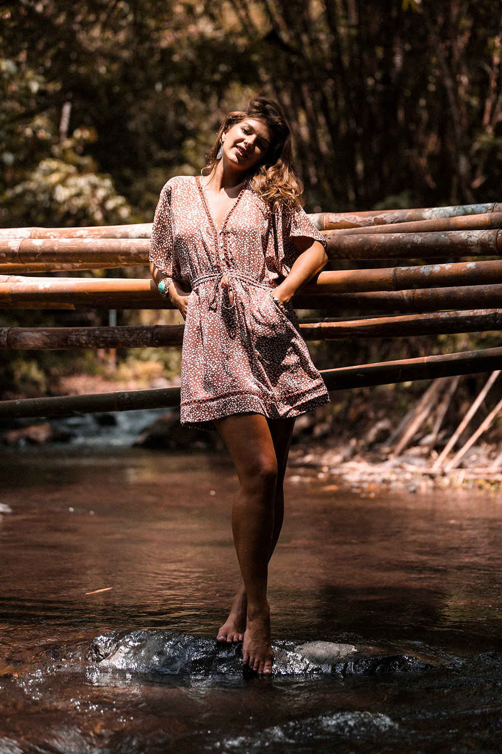 Heather Frill Mini Dress - Terracotta - Call me Polka - Tulle and Batiste