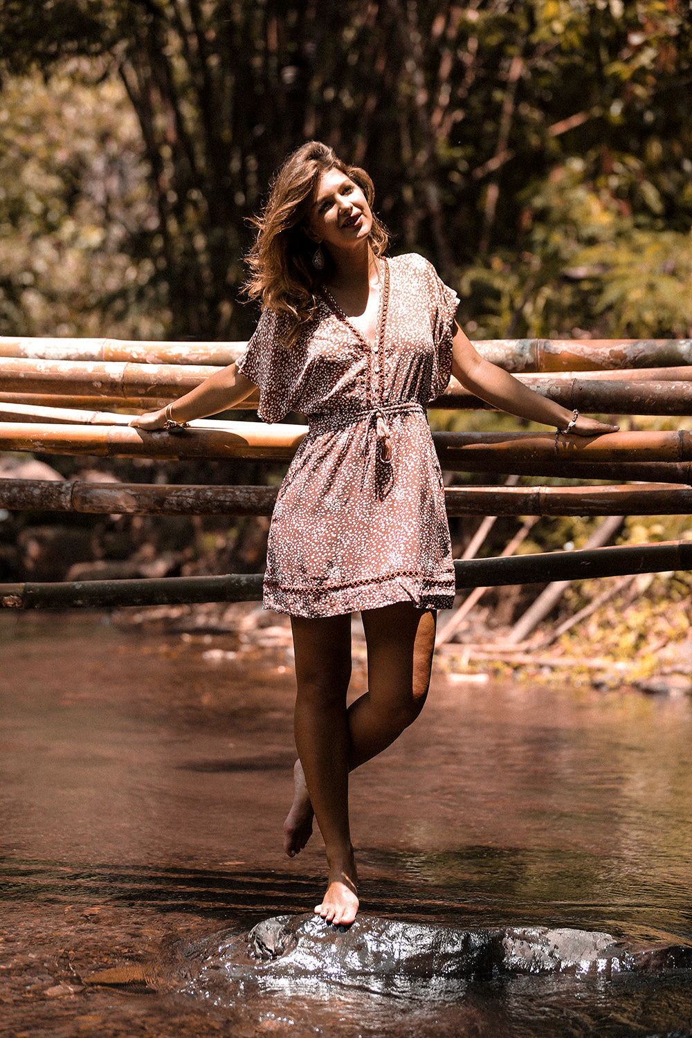 Heather Frill Mini Dress - Terracotta - Call me Polka - Tulle and Batiste