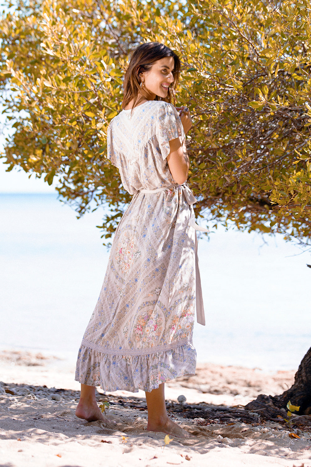 Isabella Maxi Dress - Mourning Dove - Tulle and Batiste