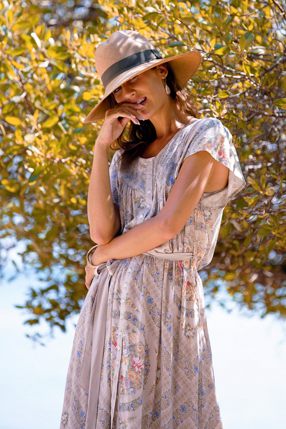 Isabella Maxi Dress - Mourning Dove - Tulle and Batiste