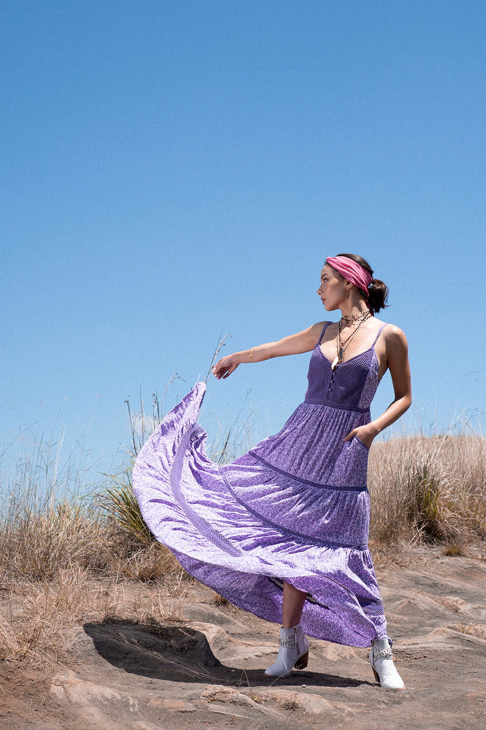 Jasmine Strappy Dress - Lilac - Into the Wild by Tulle and Batiste
