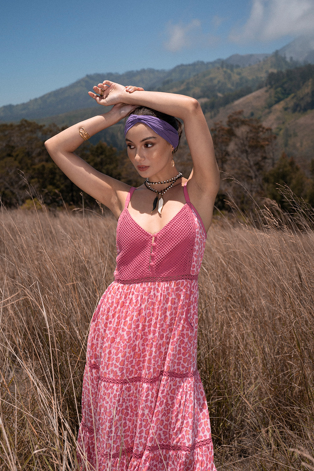 Jasmine Strappy Dress - Magenta - Into the Wild by Tulle and Batiste