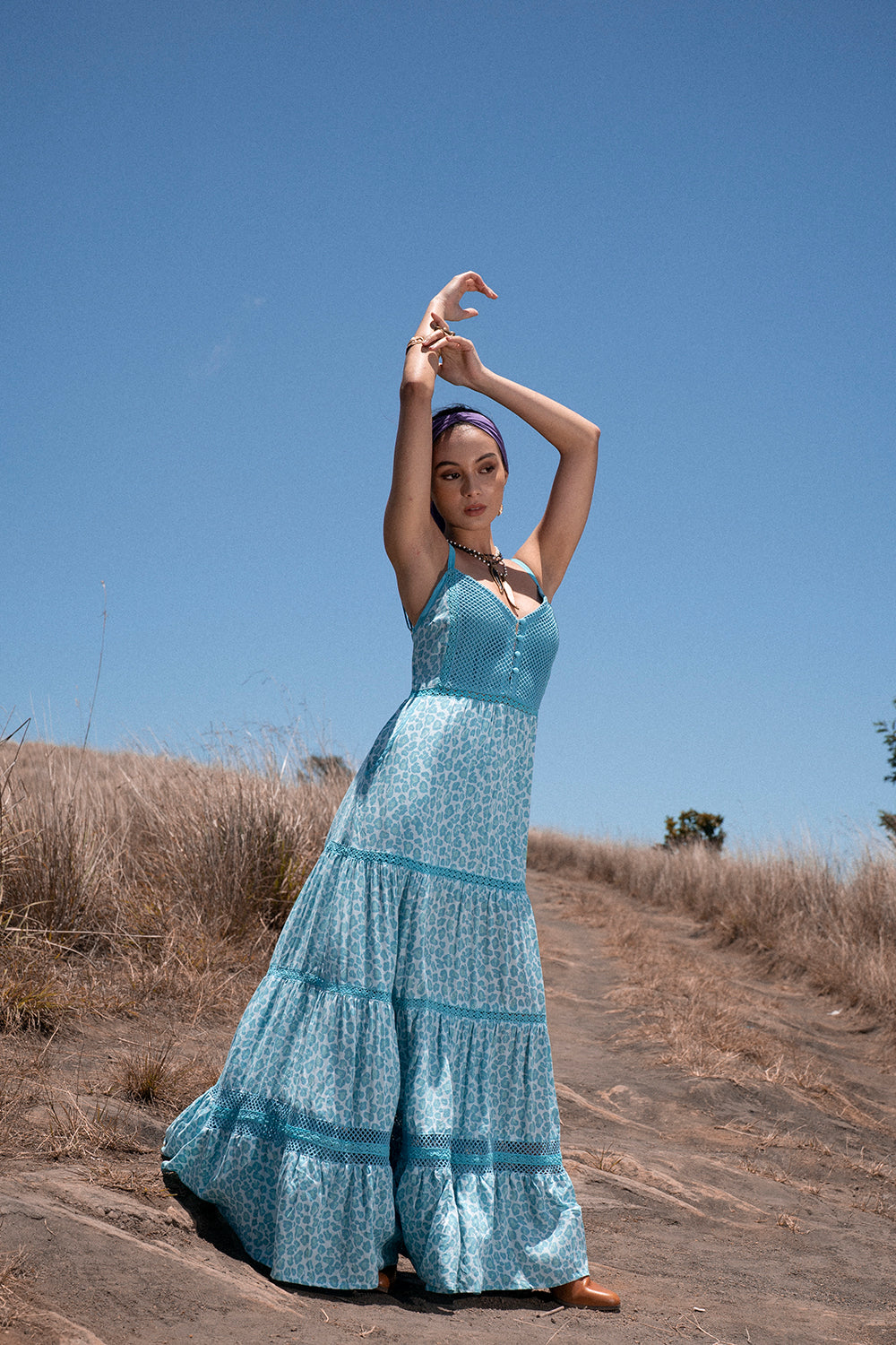 Jasmine Strappy Dress - Turquoise - Into the Wild by Tulle and Batiste