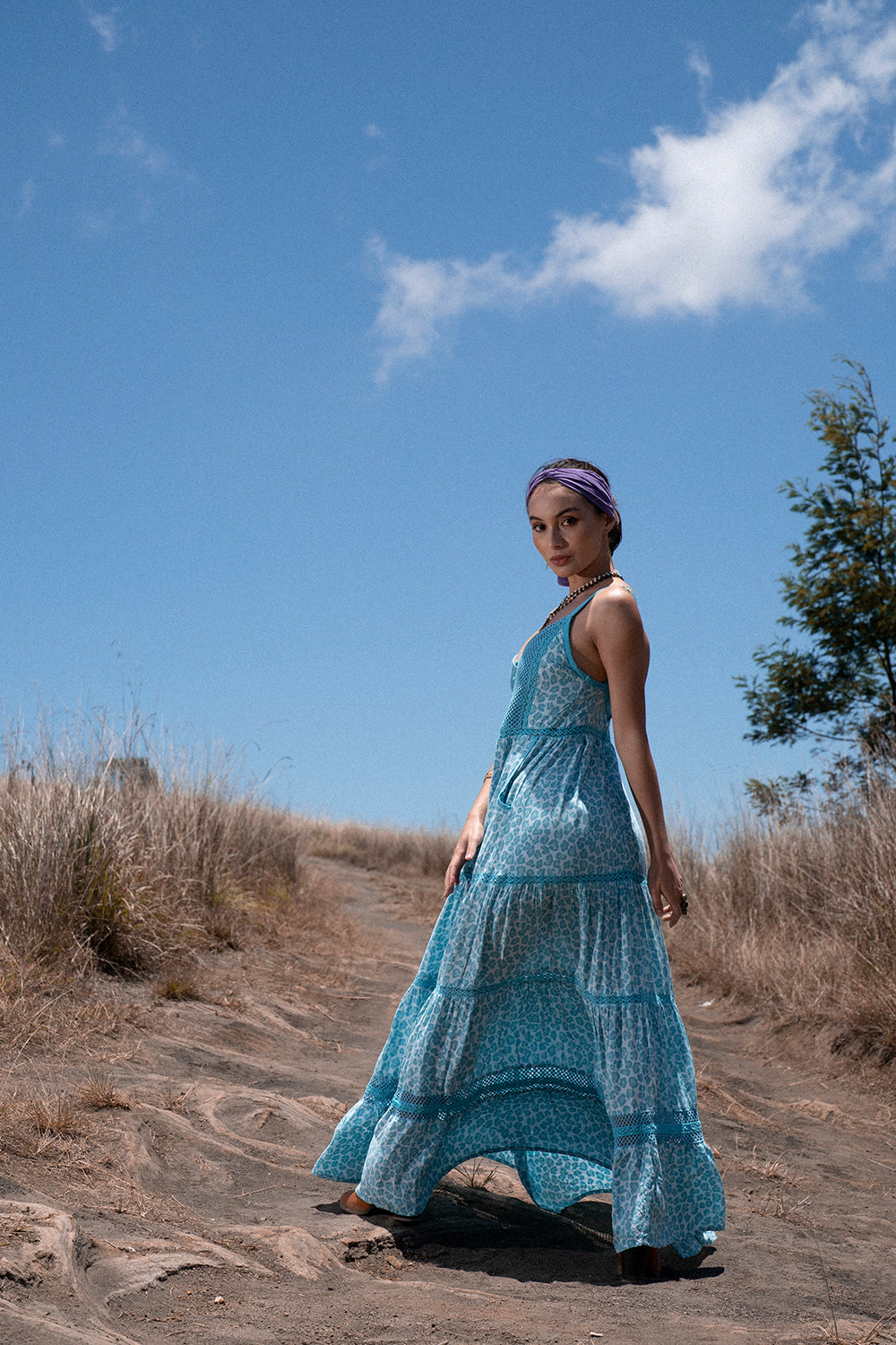 Jasmine Strappy Dress - Turquoise - Into the Wild by Tulle and Batiste