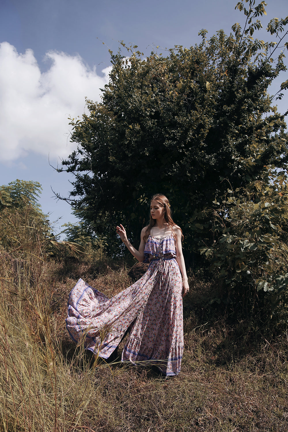 Jolie Maxi Dress - Dawn Pink - Ditsy Charm by Tulle and Batiste