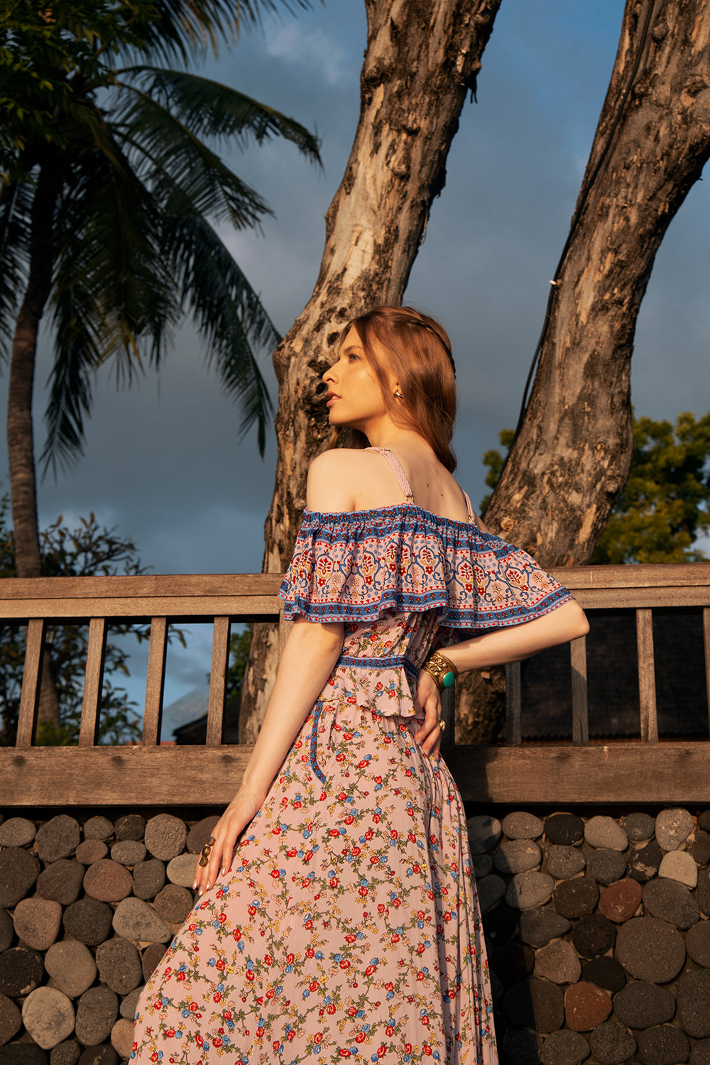 Jolie Maxi Skirt - Dawn Pink - Ditsy Charm by Tulle and Batiste