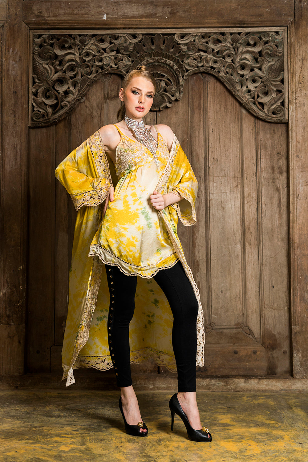 Hannah Long Robe - Citrine - Jewel by Tulle and Batiste