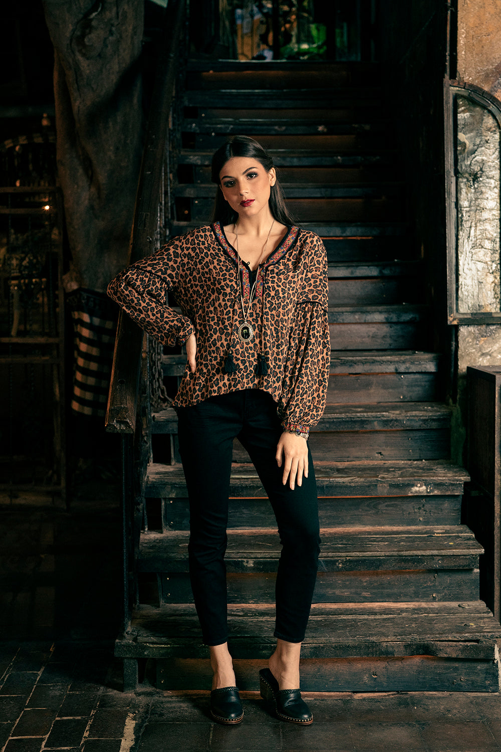 Kristen Blouse - Brunette - Night Code by Tulle and Batiste