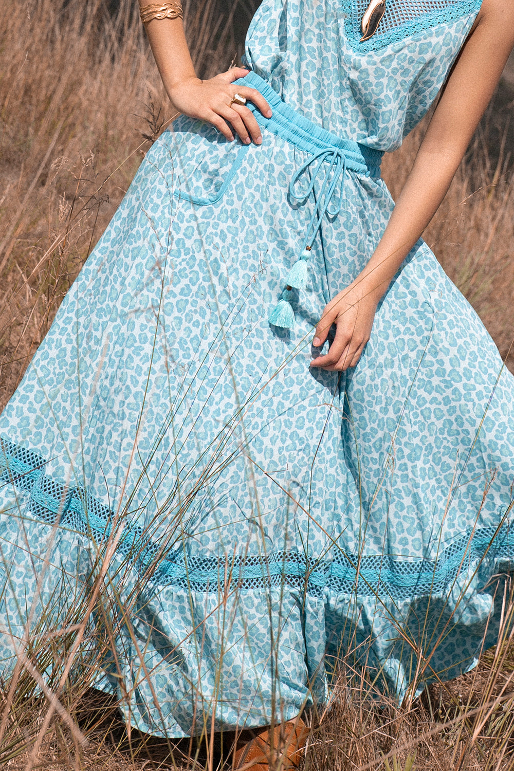 Lily Maxi Skirt - Turquoise - Into the Wild by Tulle and Batiste