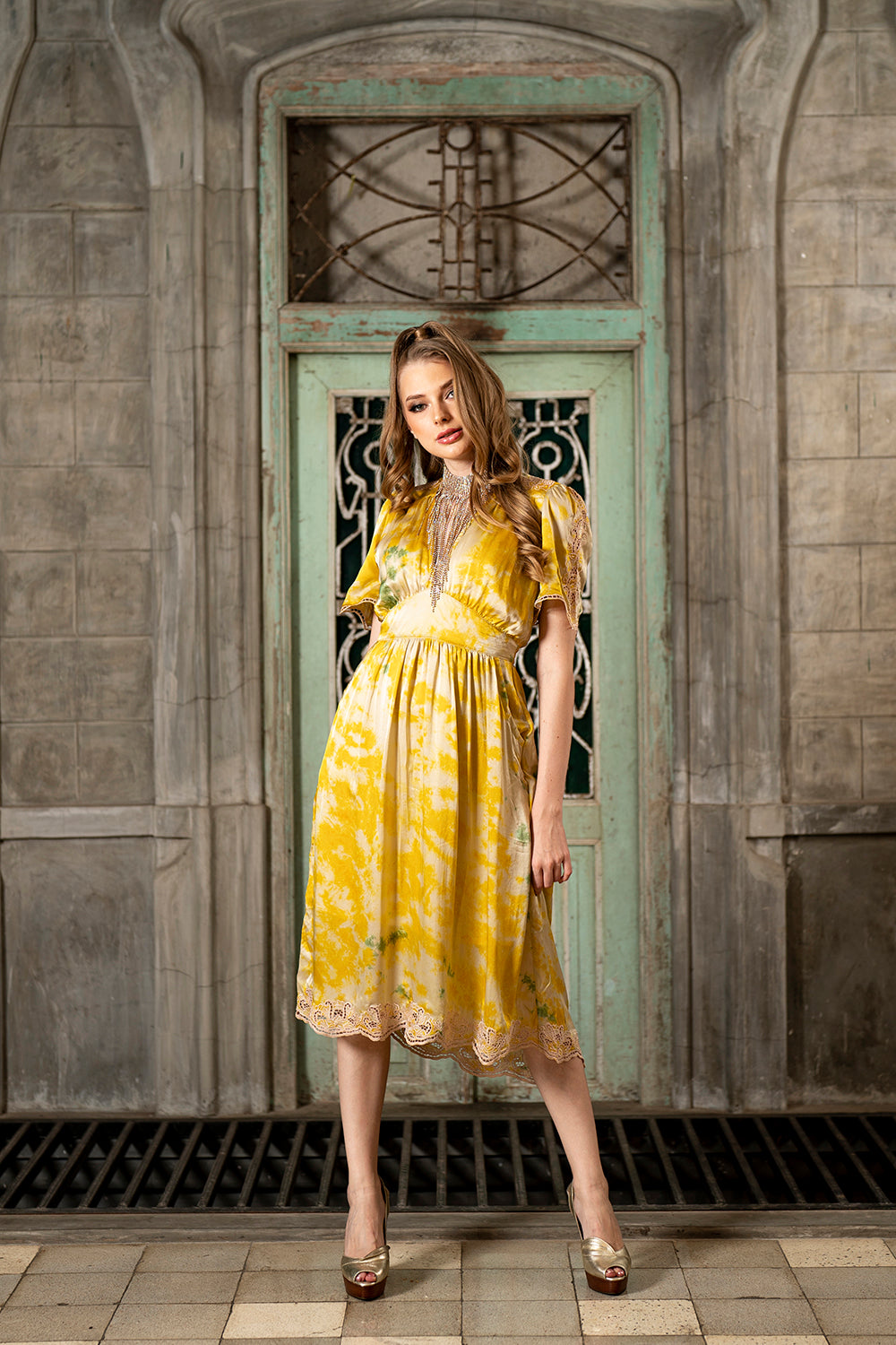 Lucy Midi Dress - Citrine