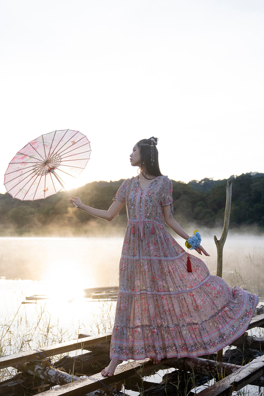 Luna Maxi Dress | Warm Taupe | Celestial by Tulle and Batiste