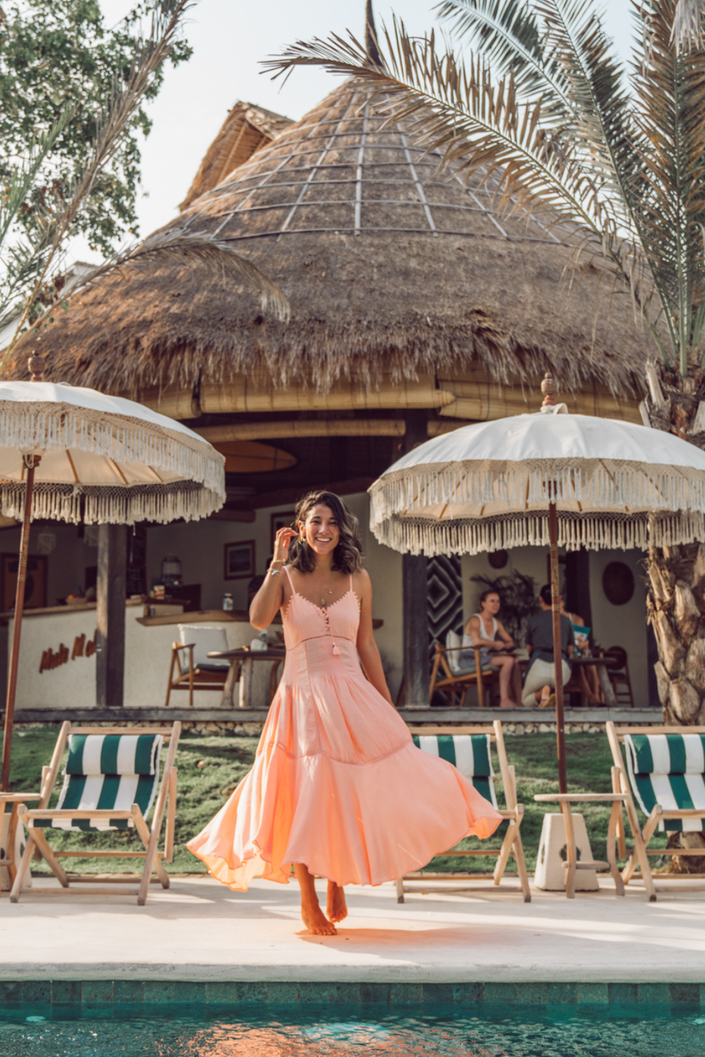 Marbella Midi Dress - Cantaloupe - Tulle and Batiste