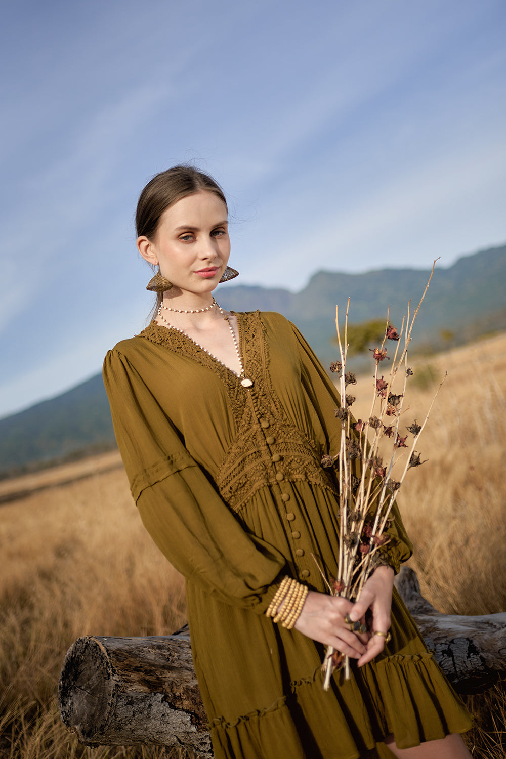 Maribelle Dress - Moss - The Fields of Gold by Tulle and Batiste