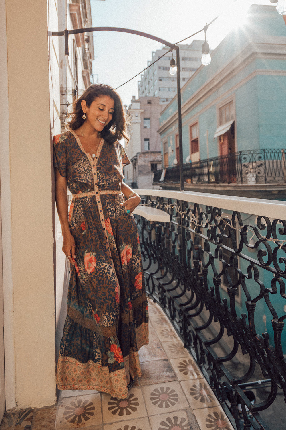 Maya Cape Dress - Pecan - Tulle and Batiste