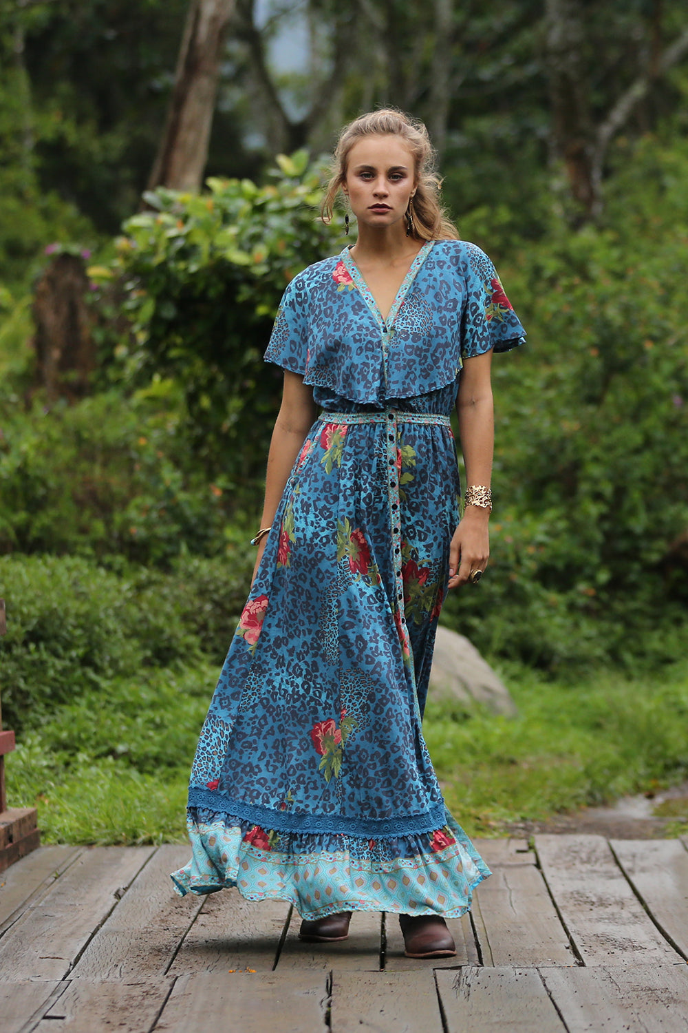 Maya Cape Dress Blue Moon