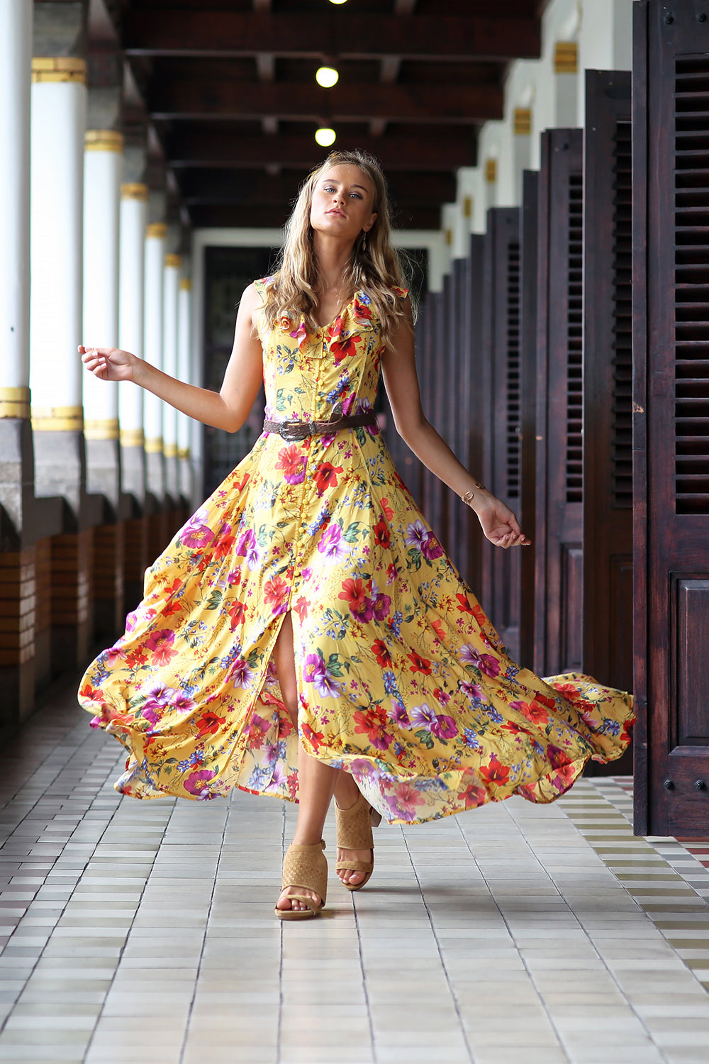 Melody Sleeveless Maxi Dress - Dandelion - Tulle and Batiste