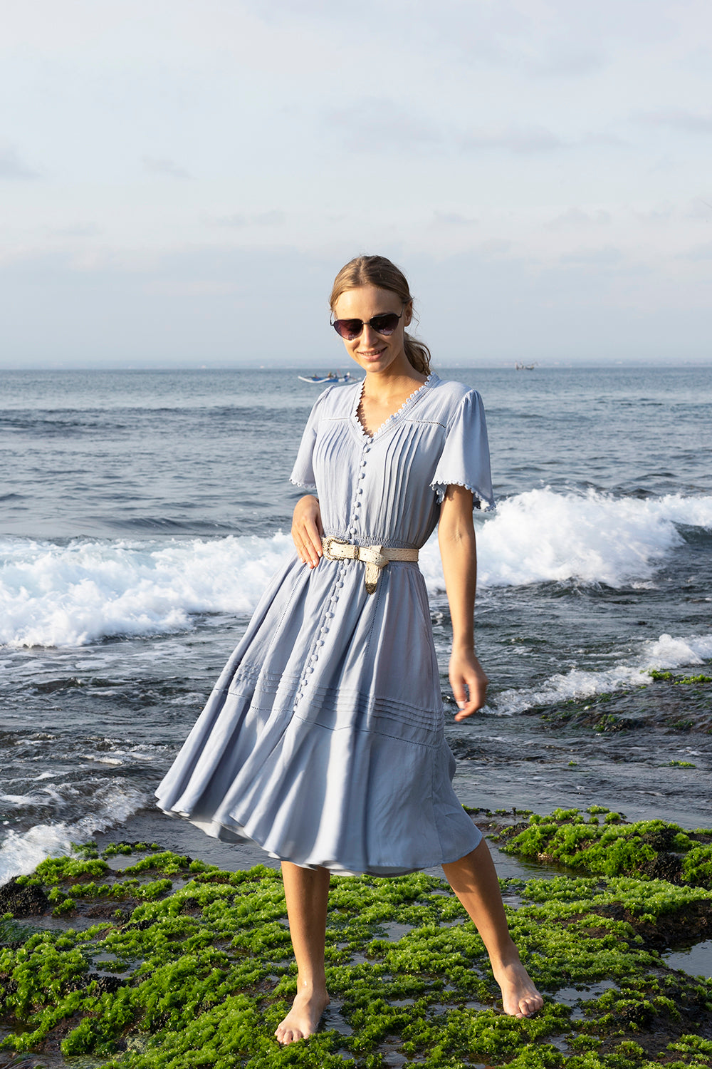 Monaco Dress - Celestial Blue - Tulle and Batiste