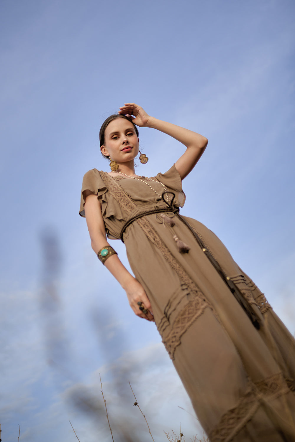 Rosalie Dress - Desert Sand - The Fields of Gold by Tulle and Batiste