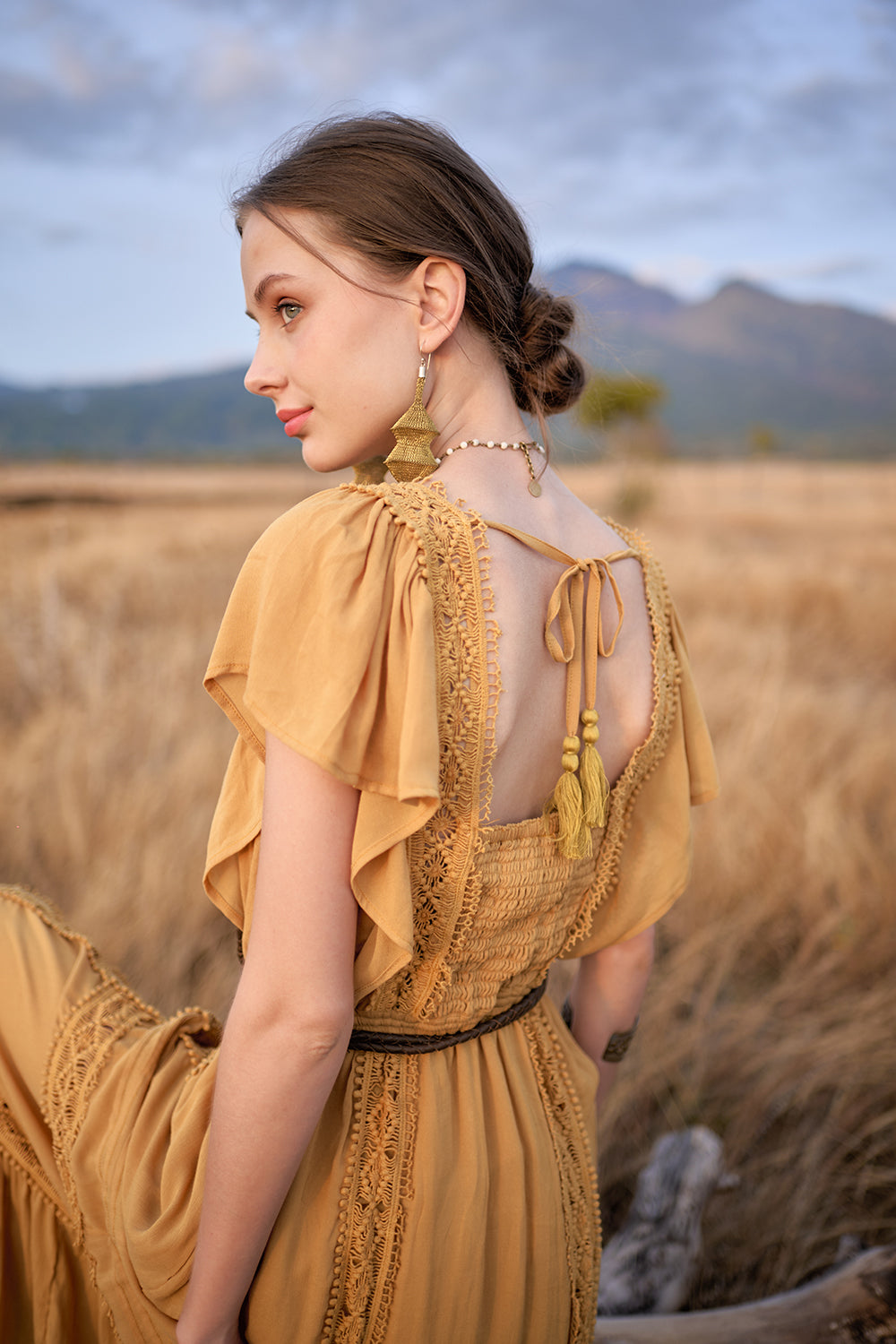 Rosalie Dress - Saffron Gold - The Fields of Gold by Tulle and Batiste